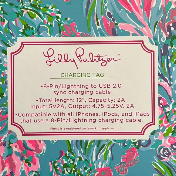 Lilly Pulitzer Charging Tag Featured in Best Fishes New In Box - Picture 4 of 4